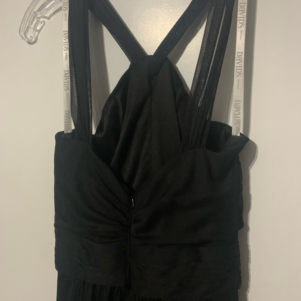 David’s Bridal Black Long Bridesmaid Dress Flowy Women’s Size 0 Like New - Picture 5 of 7